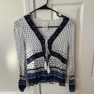 Boho long sleeve flow top